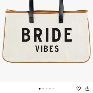 Bride Vibes Canvas Tote Bag - Black and Cream santa barbara design studio